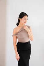 Myoka Ruched Toga Top in Khaki