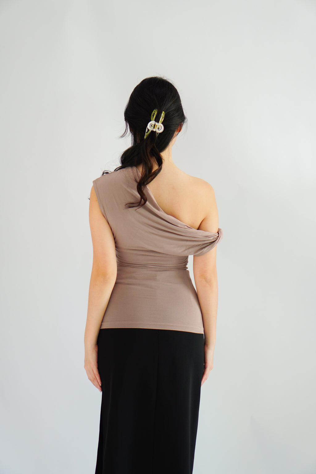 Myoka Ruched Toga Top in Khaki