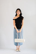 Myoka Ruched Toga Top in Black