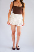 Bella Luna Polkadot Mini Skirt in Cream