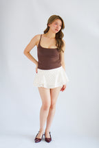 Bella Luna Polkadot Mini Skirt in Cream