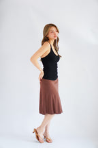 Esme Basic V Neck Camisole Top in Black