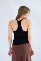 Esme Basic V Neck Camisole Top in Black