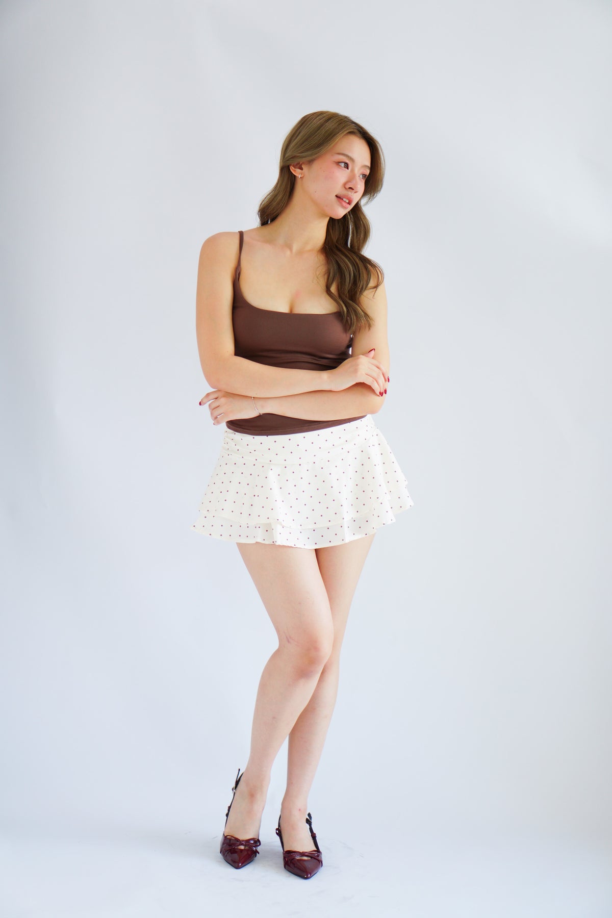 Rita Basic Camisole Top in Brown