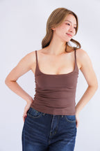 Rita Basic Camisole Top in Brown