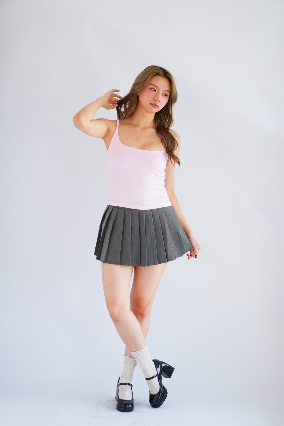 Rita Basic Camisole Top in Light Pink