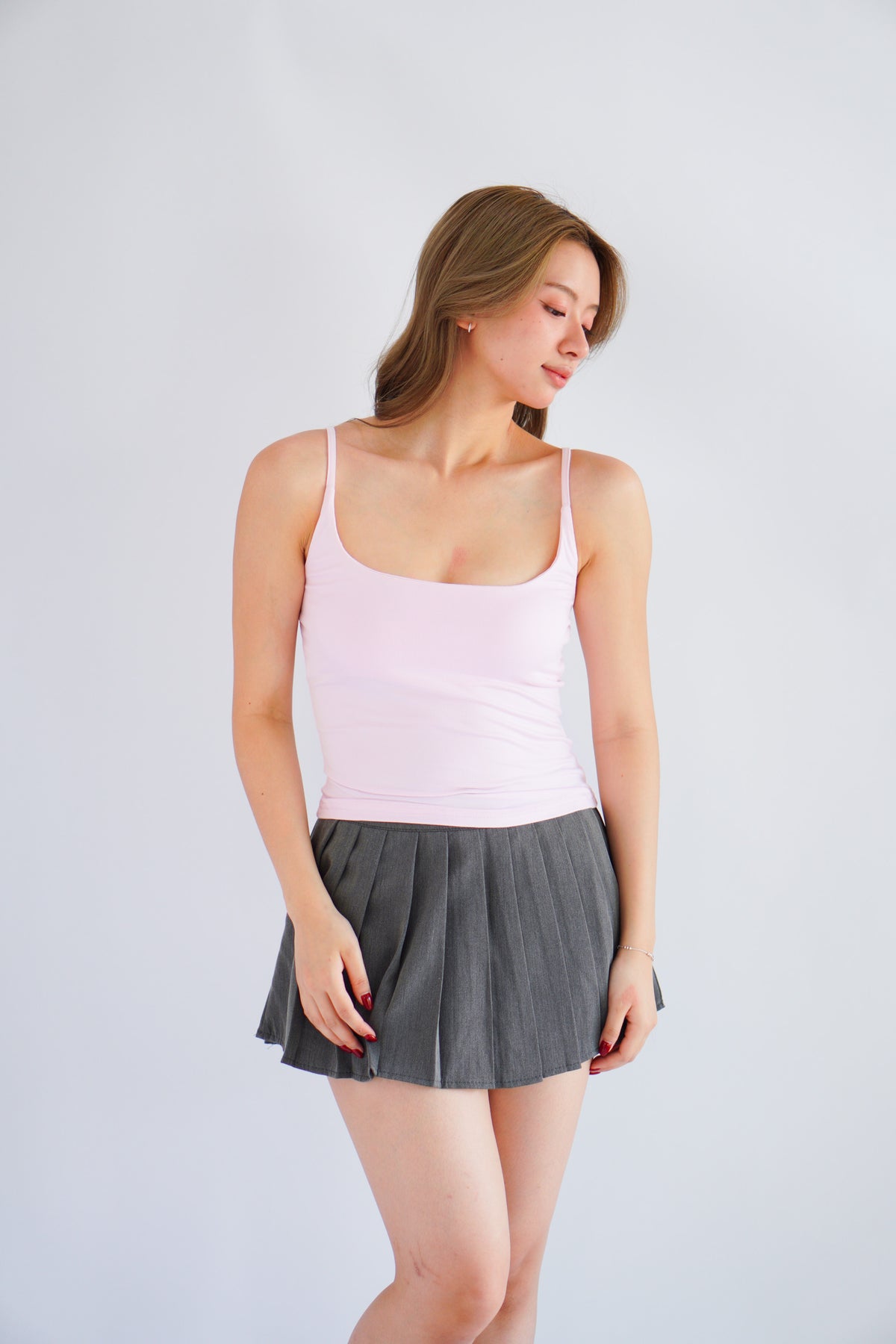 Rita Basic Camisole Top in Light Pink