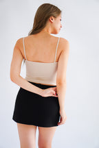 Revie Padded Ruched Camisole Top in Beige