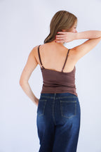 Rita Basic Camisole Top in Brown