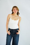 Rita Basic Camisole Top in White