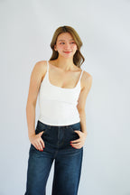 Rita Basic Camisole Top in White