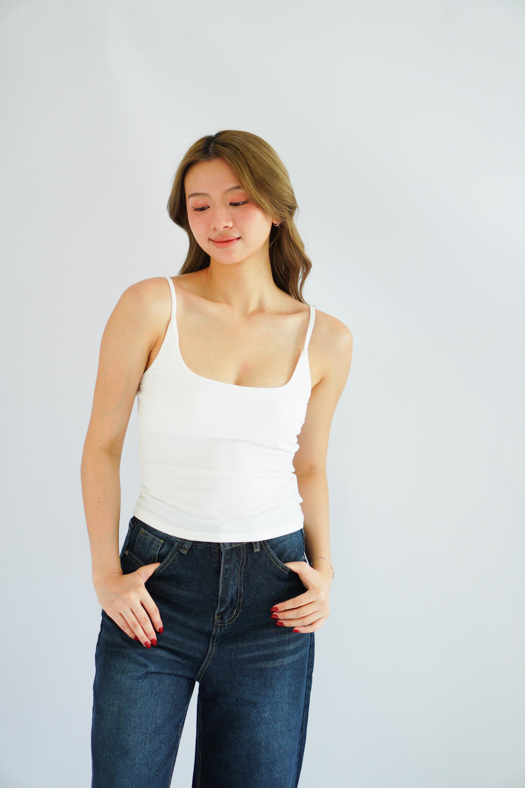 Rita Basic Camisole Top in White