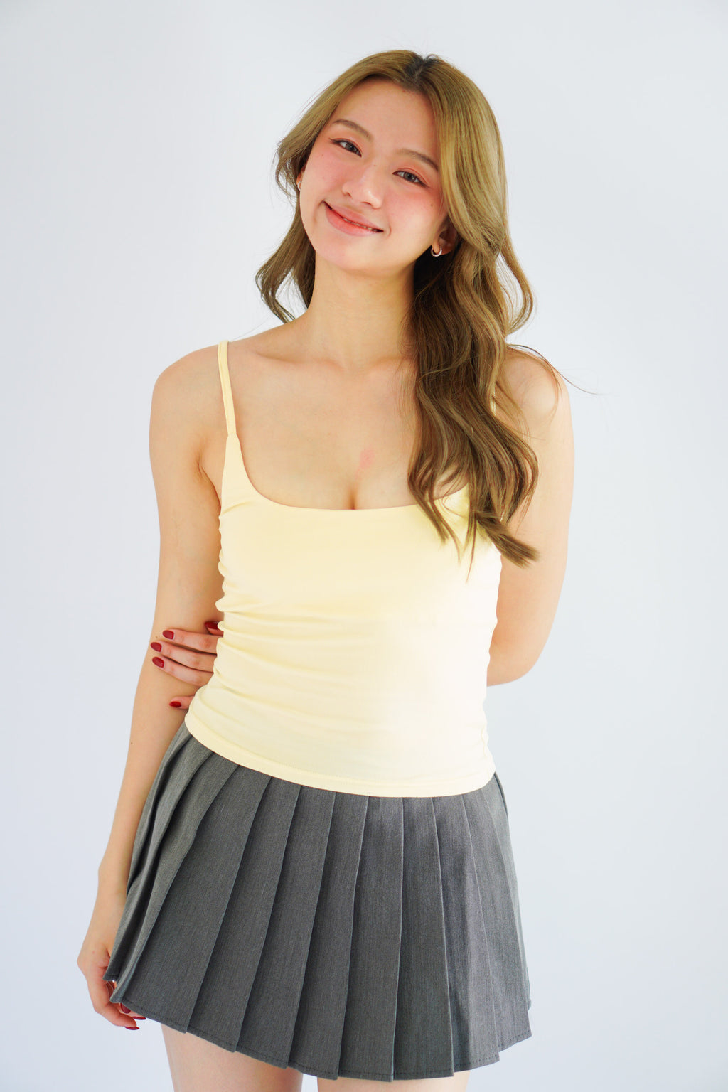 Rita Basic Camisole Top in Light Yellow