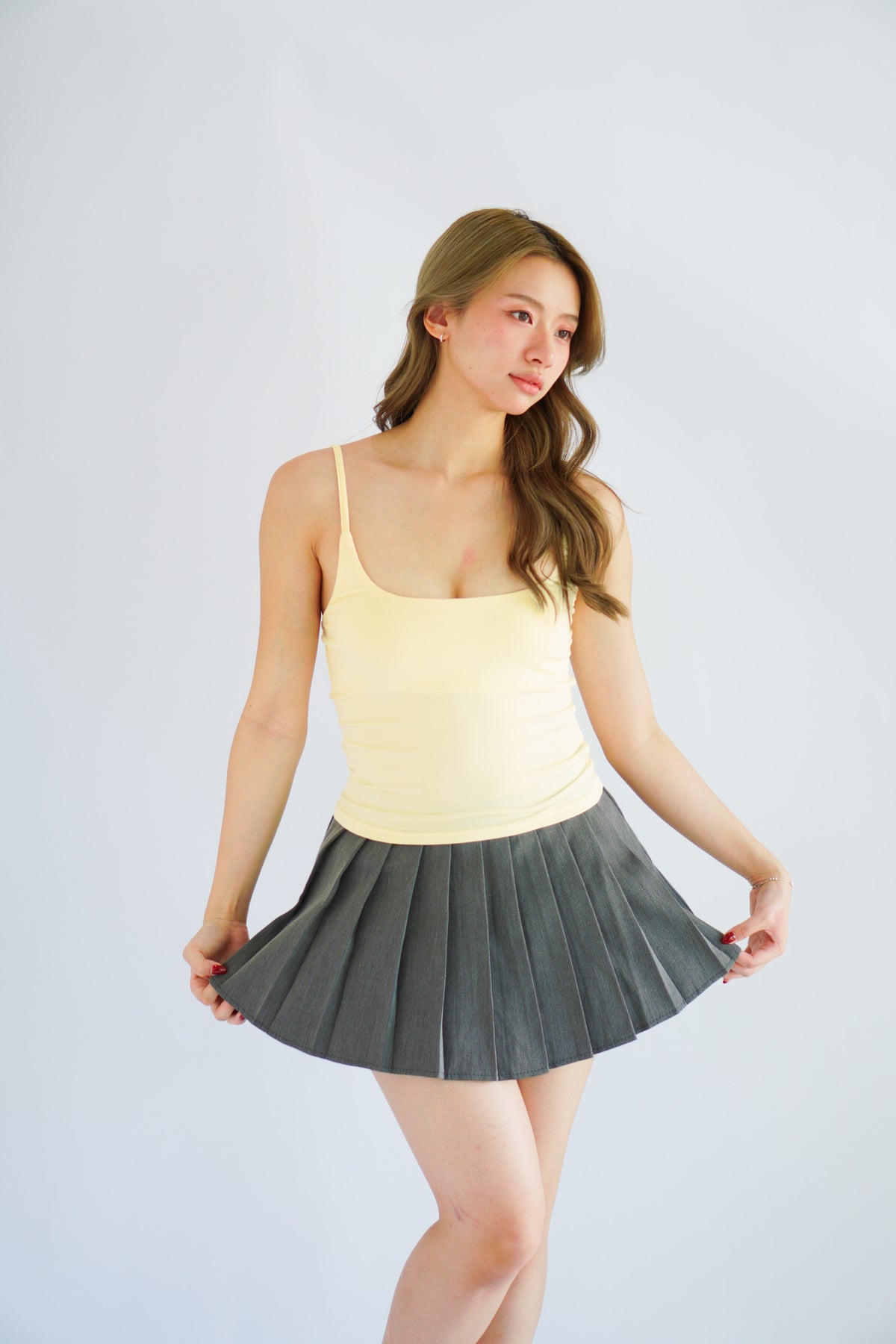 Rita Basic Camisole Top in Light Yellow