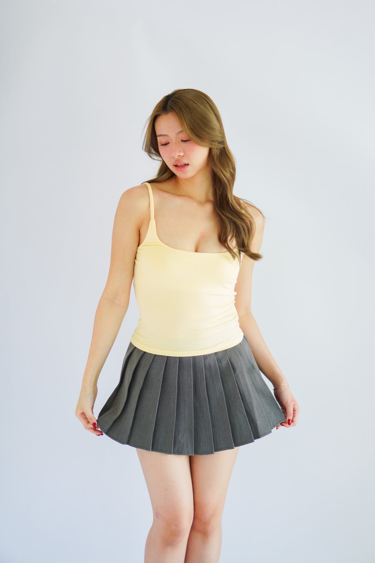 Rita Basic Camisole Top in Light Yellow