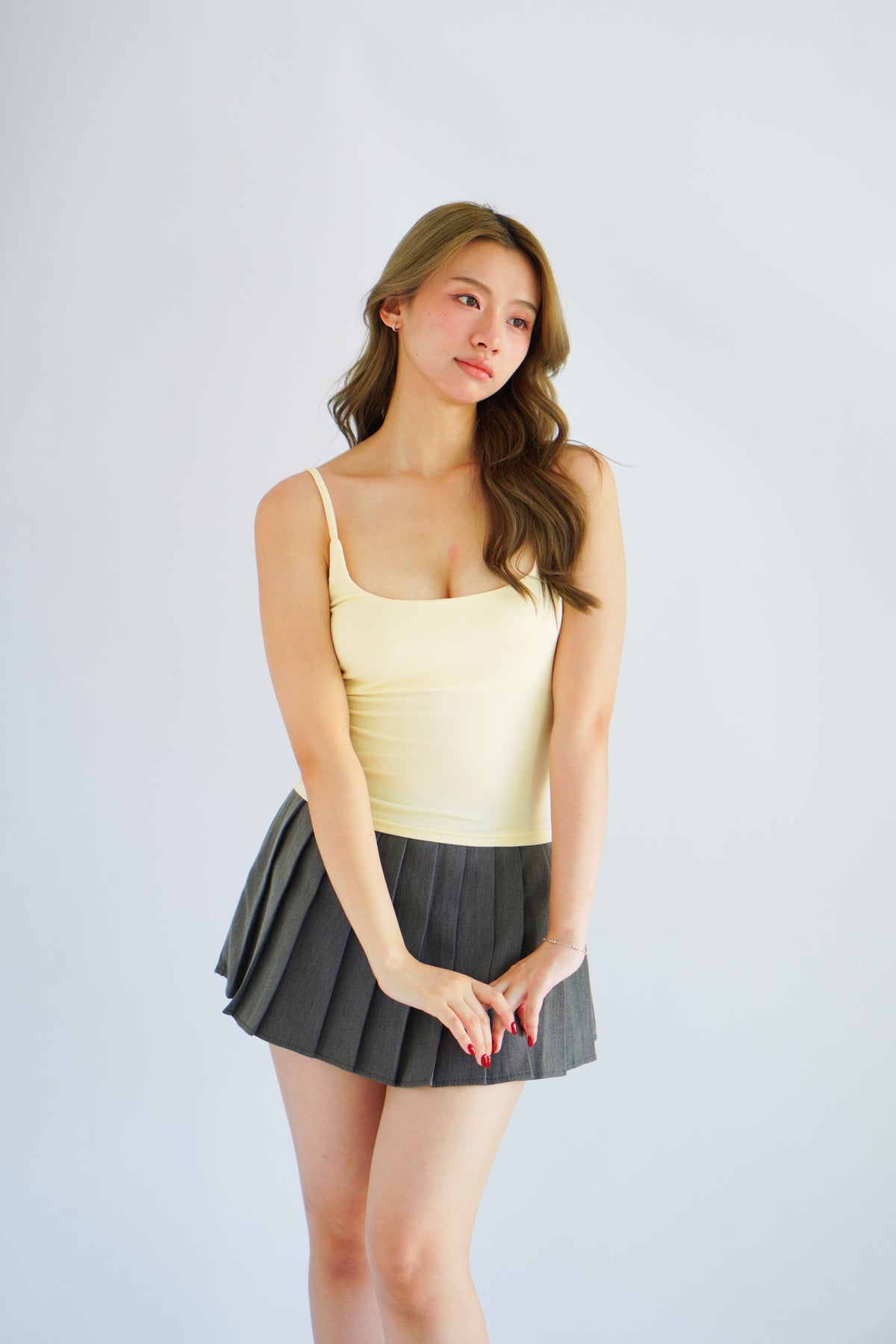 Rita Basic Camisole Top in Light Yellow