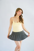 Maddy Pleated Mini Skirt in Grey