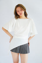 Maddy Pleated Mini Skirt in Grey