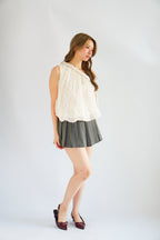Maddy Pleated Mini Skirt in Grey