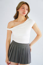 Myoka Ruched Toga Top in White