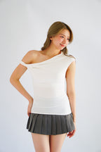 Myoka Ruched Toga Top in White