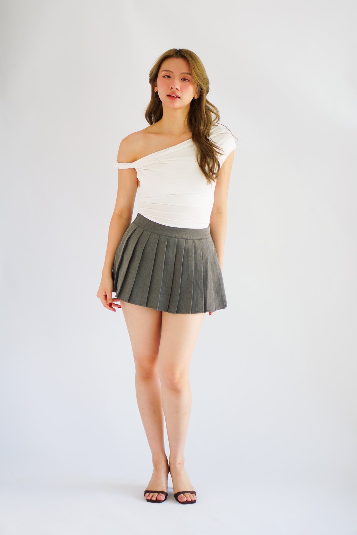 Myoka Ruched Toga Top in White