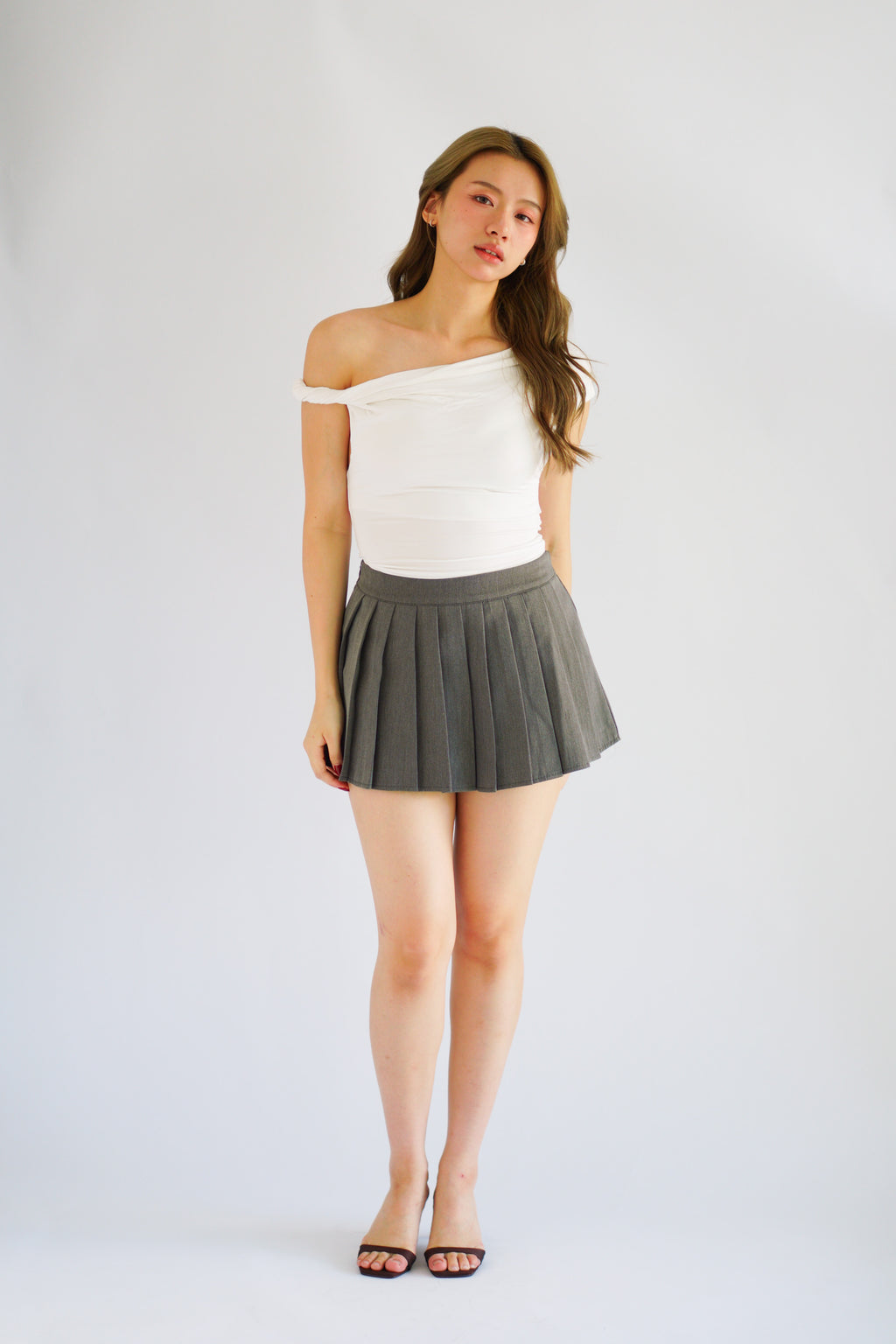 Myoka Ruched Toga Top in White