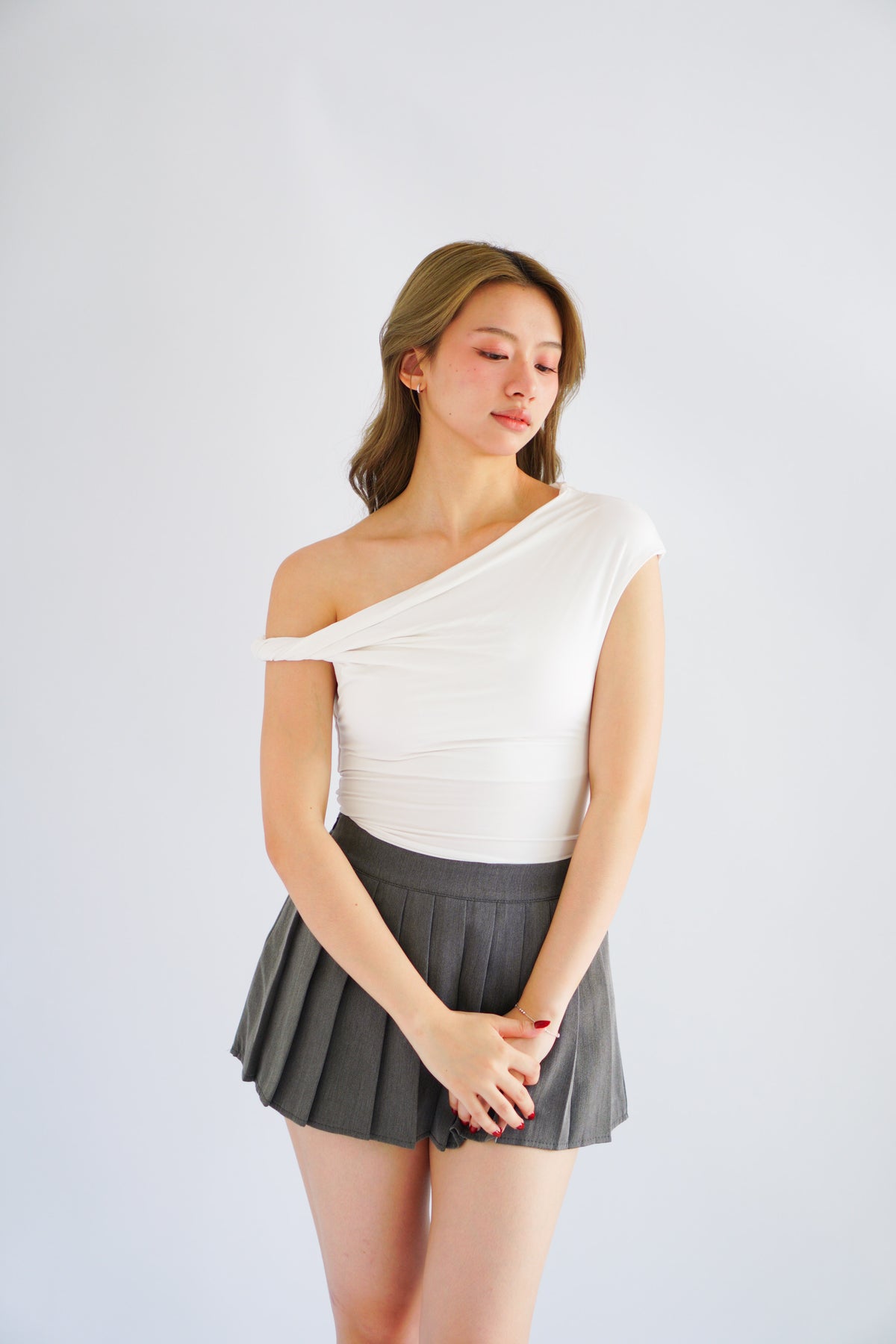 Myoka Ruched Toga Top in White