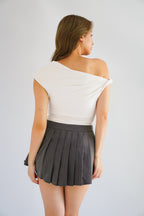 Myoka Ruched Toga Top in White
