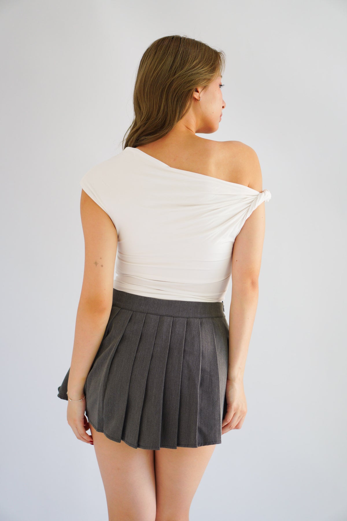 Myoka Ruched Toga Top in White