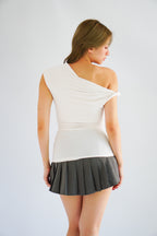 Myoka Ruched Toga Top in White