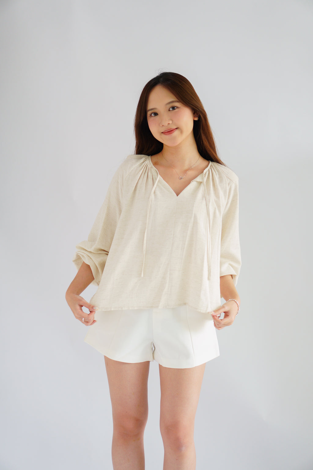 Senja Linen Long Sleeve Top by Bash