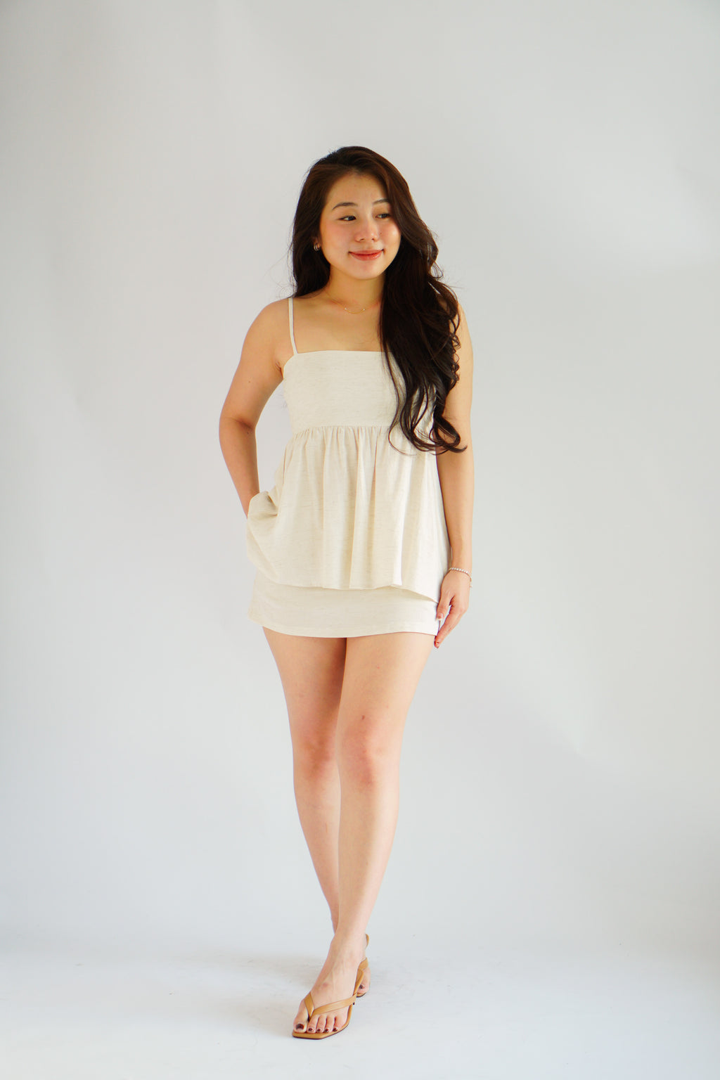 Clara Linen Babydoll Top by Bash