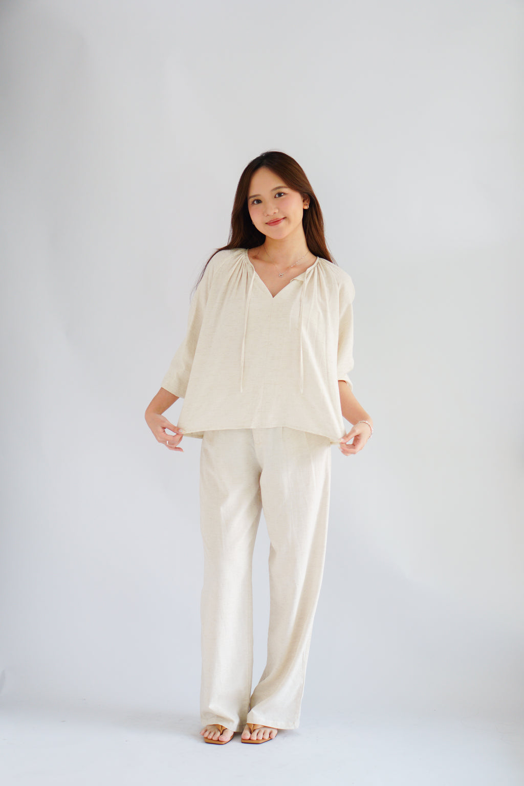 Senja Linen Long Sleeve Top by Bash