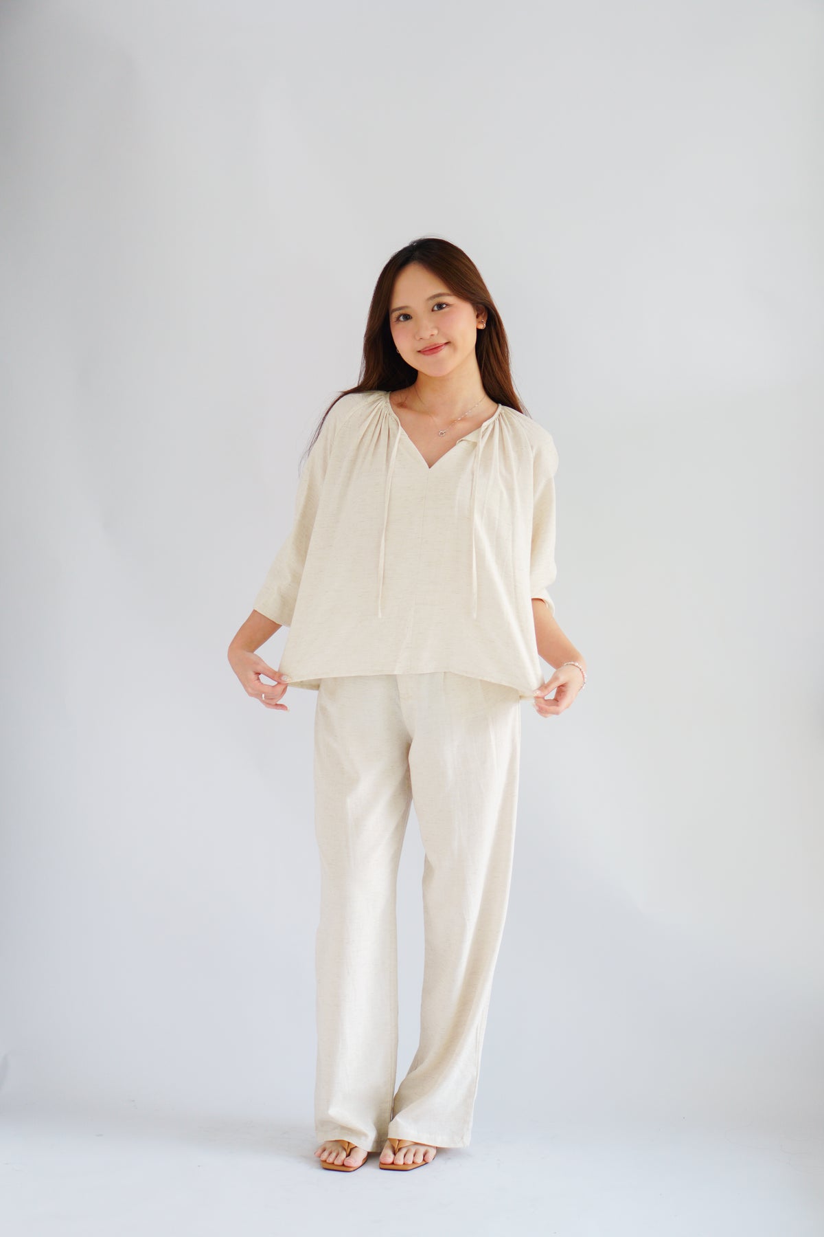 Senja Linen Long Sleeve Top by Bash