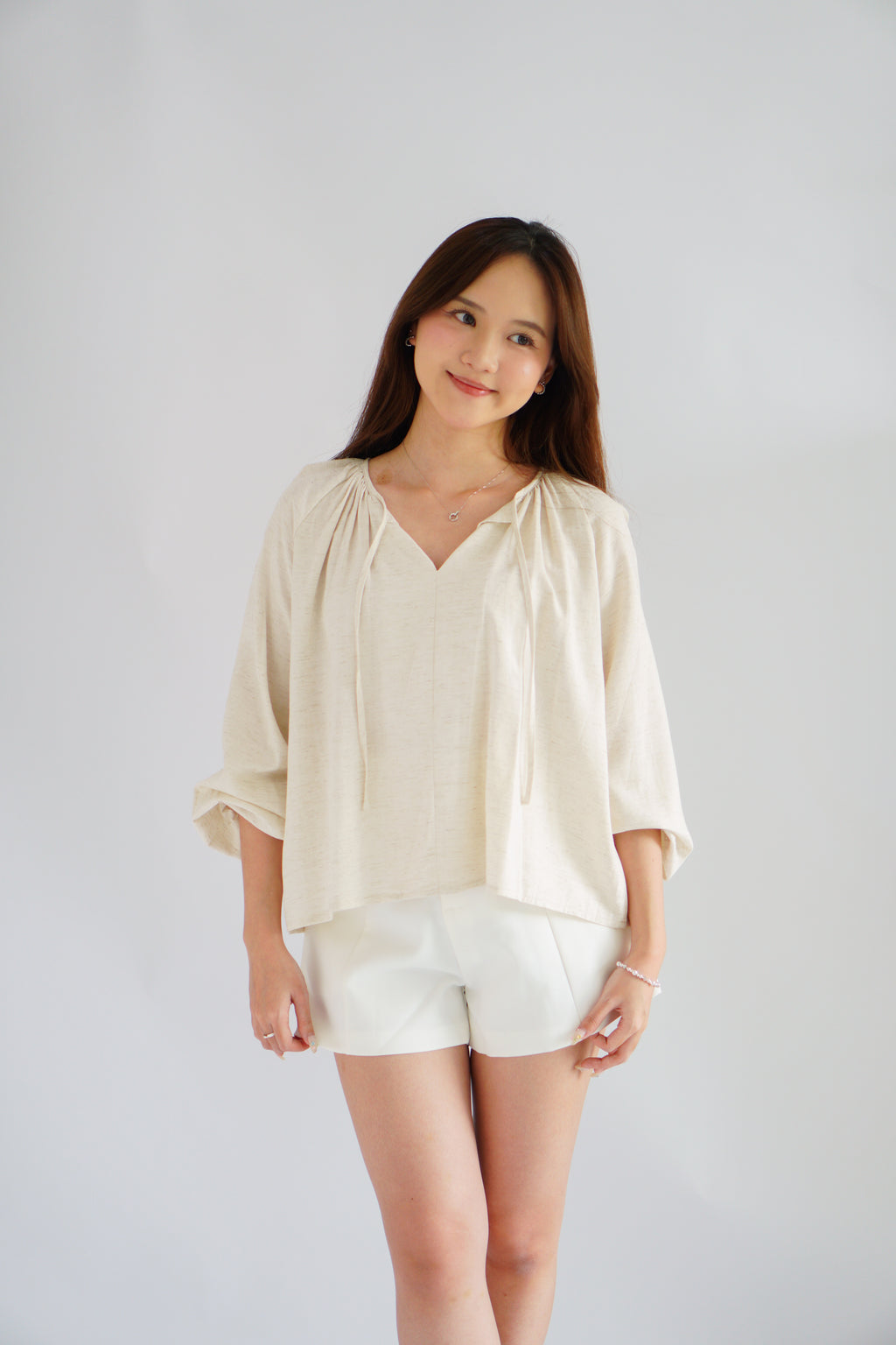 Senja Linen Long Sleeve Top by Bash