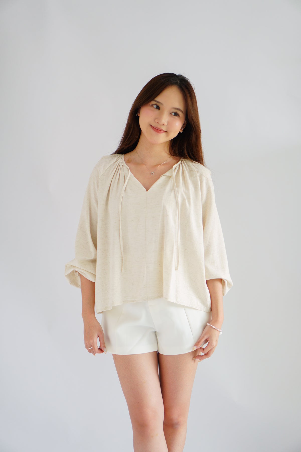 Senja Linen Long Sleeve Top by Bash