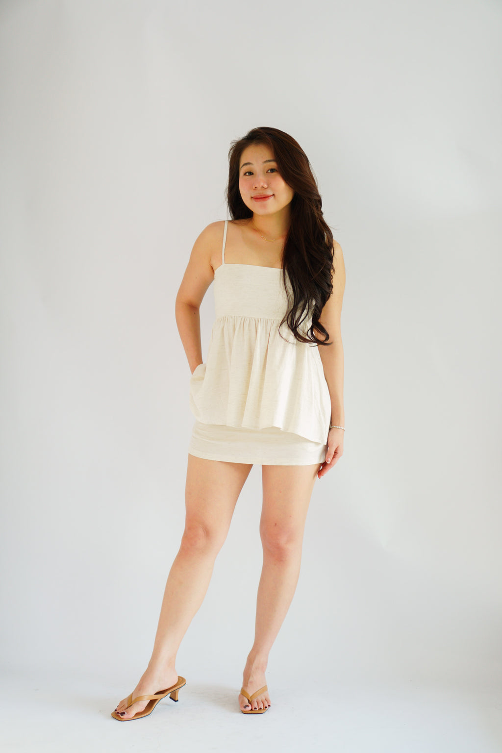 Clara Linen Babydoll Top by Bash