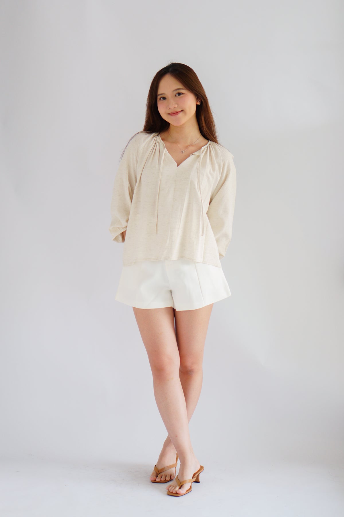 Senja Linen Long Sleeve Top by Bash