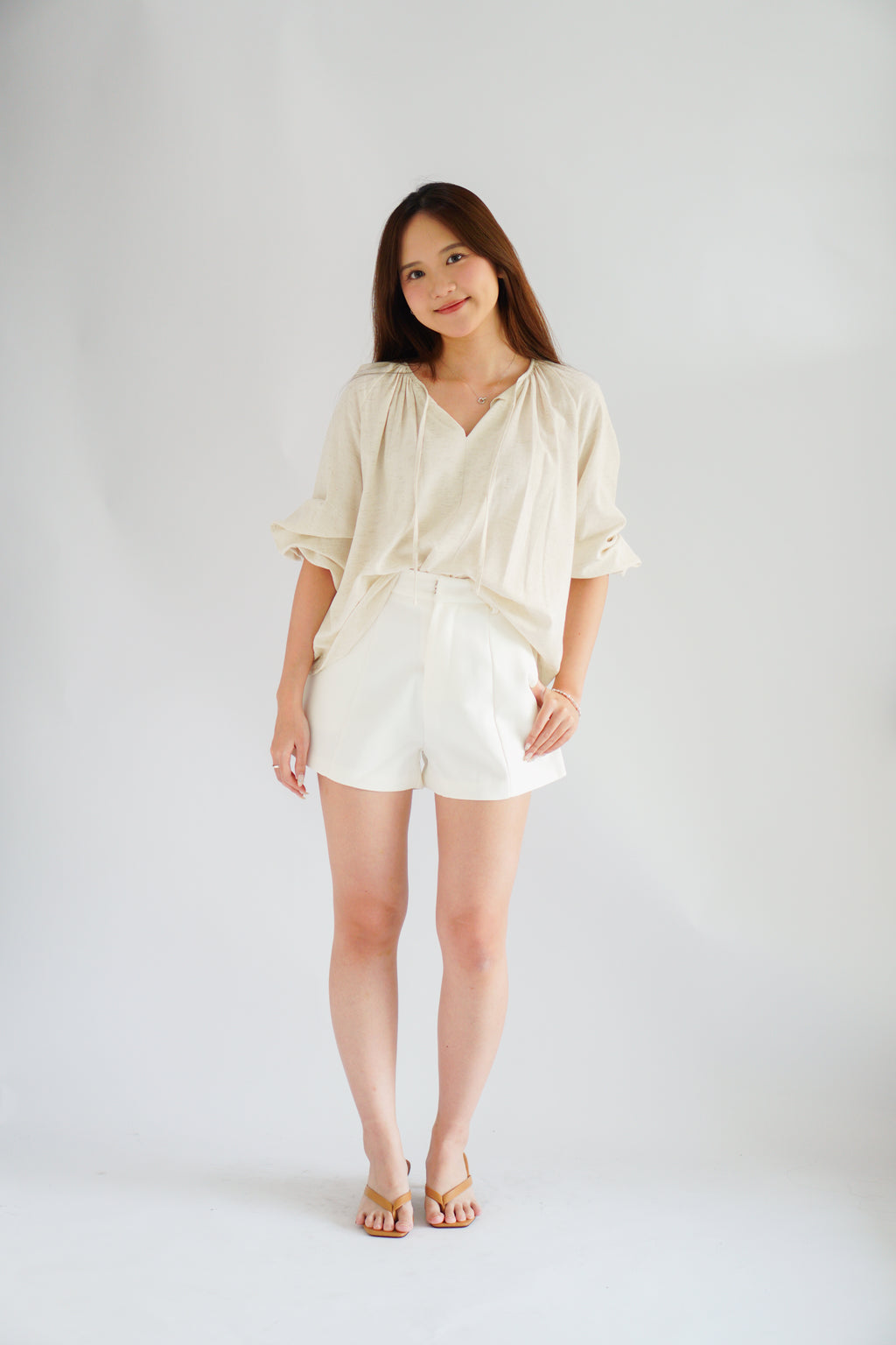 Senja Linen Long Sleeve Top by Bash