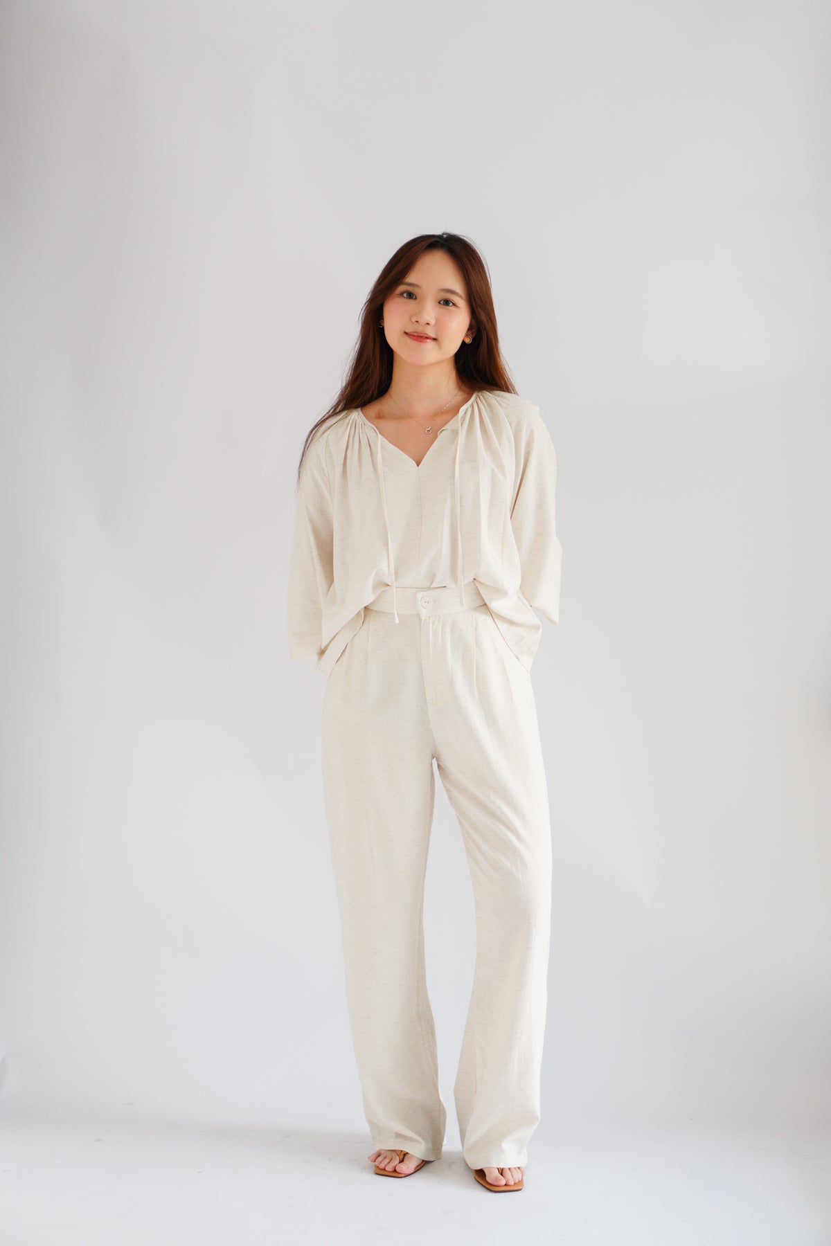 Senja Linen Long Sleeve Top by Bash