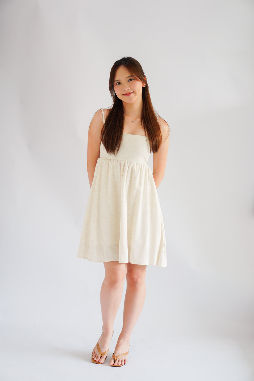 Delilah Linen Mini Babydoll Dress by Bash
