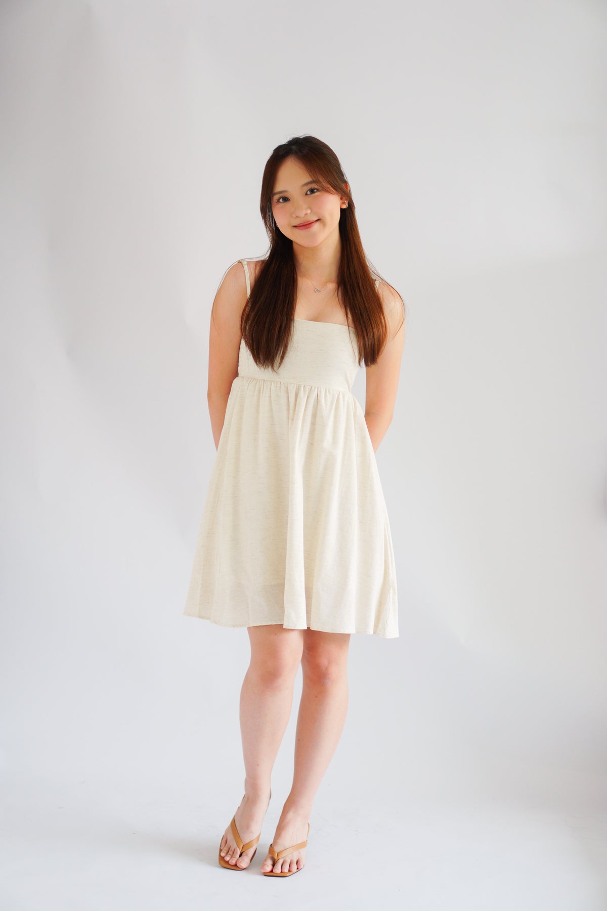 Delilah Linen Mini Babydoll Dress by Bash