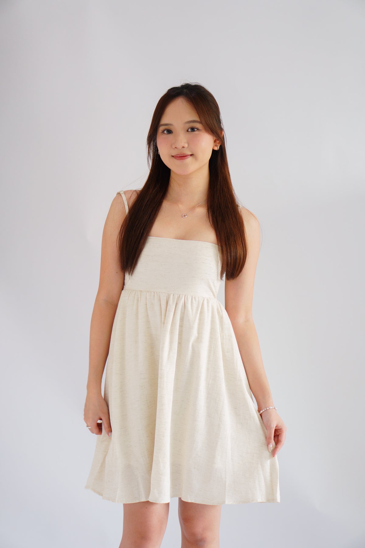 Delilah Linen Mini Babydoll Dress by Bash