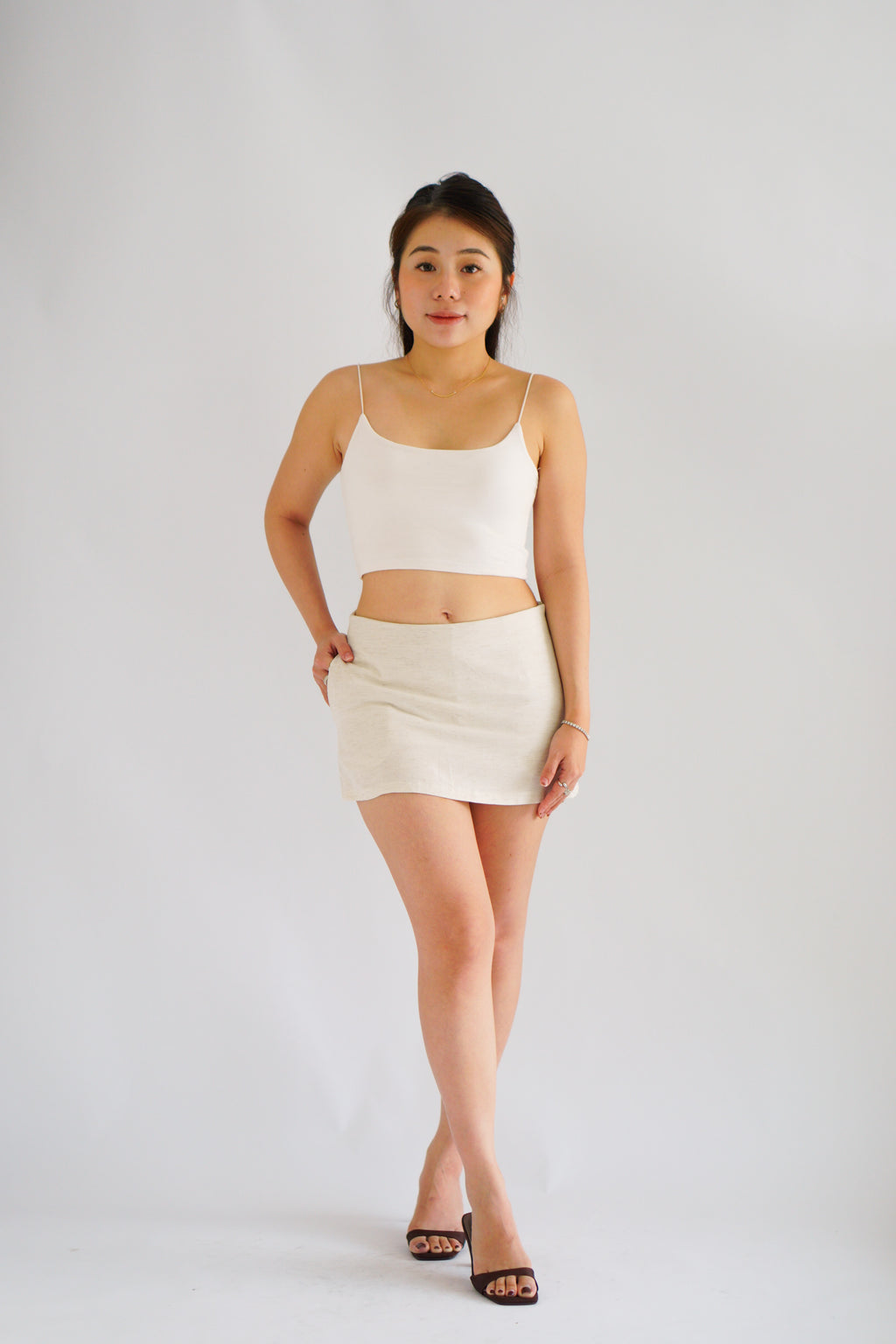 Faye Linen Mini Skirt by Bash