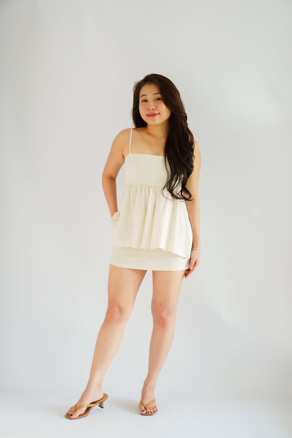 Faye Linen Mini Skirt by Bash