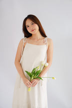 Celia Linen Self-Tied Maxi Dress by Bash