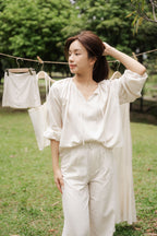 SET - Senja Linen Long Sleeve Top & Clara Wide Legged Pants by Bash