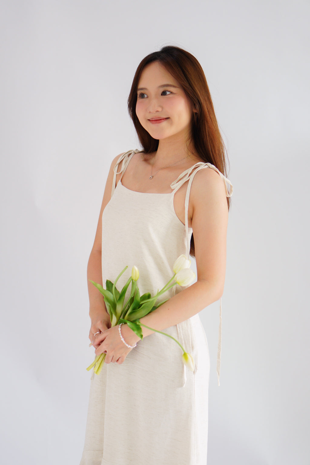 Celia Linen Self-Tied Maxi Dress by Bash