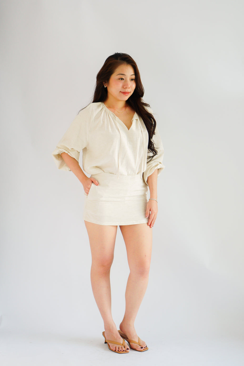 Faye Linen Mini Skirt by Bash